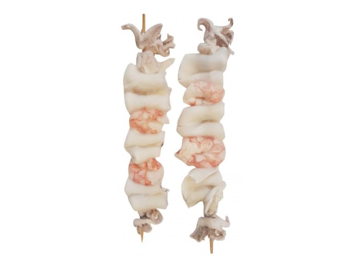 Spiedini calamari e gamberi