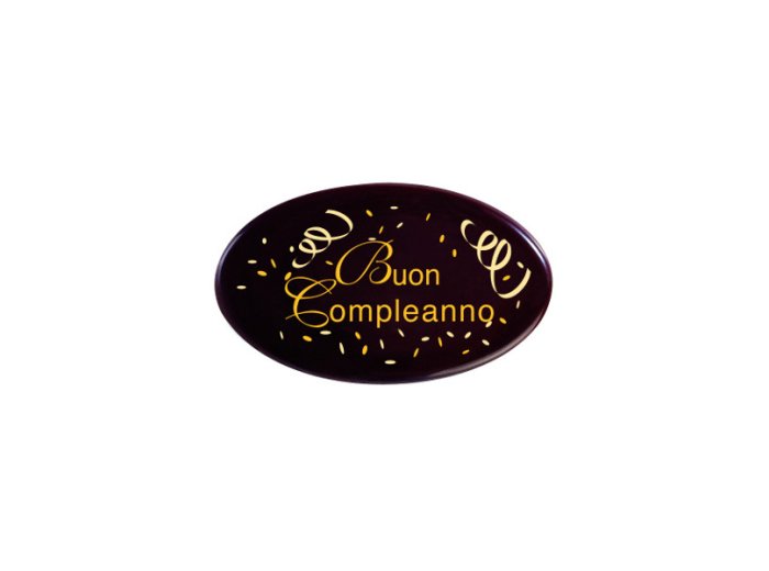 Placchette choc buon compleanno ovali