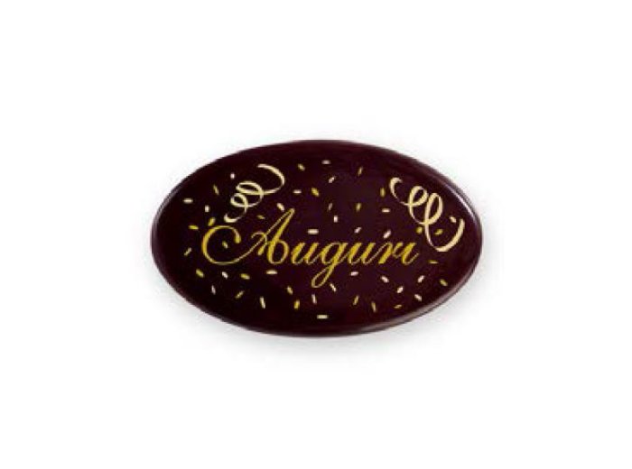 Placchette choc auguri ovali 6.2x3.7