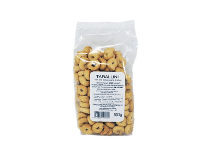 Tarallini con olio evo 500 gr