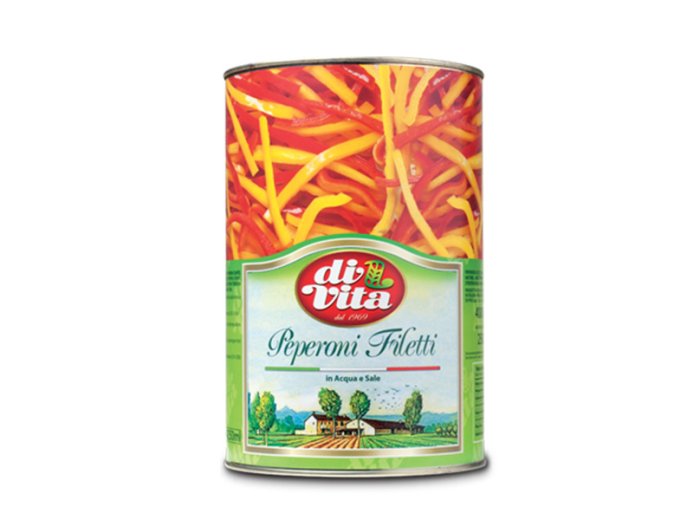 Peperoni a filetti in acqua e sale