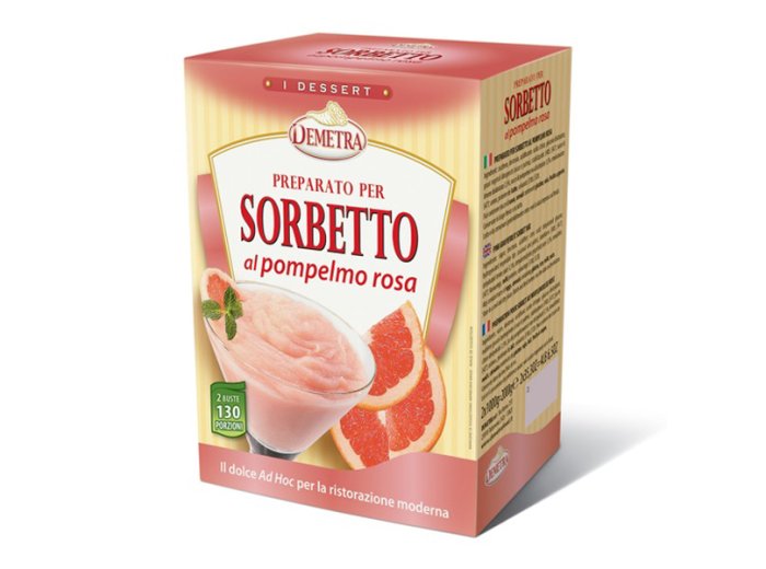 Preparato per sorbetto al pompelmo rosa