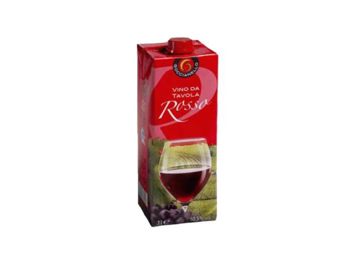 Vino rosso in brik