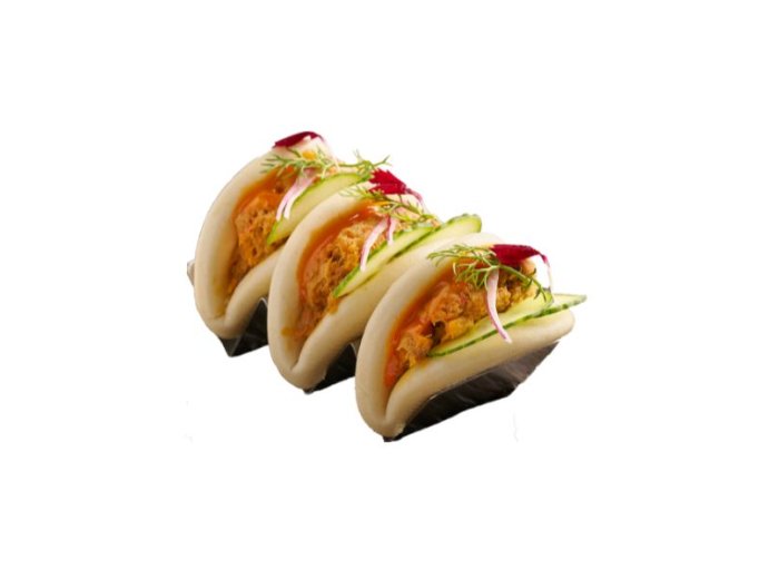 Pane bao ai gamberi con curry e agrumi