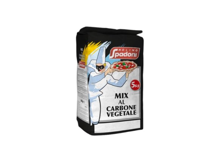 Farina pizza miscela con carbone vegetal
