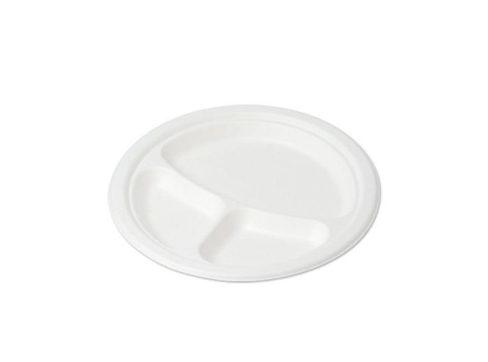 Piatto tris cellulosa bianco