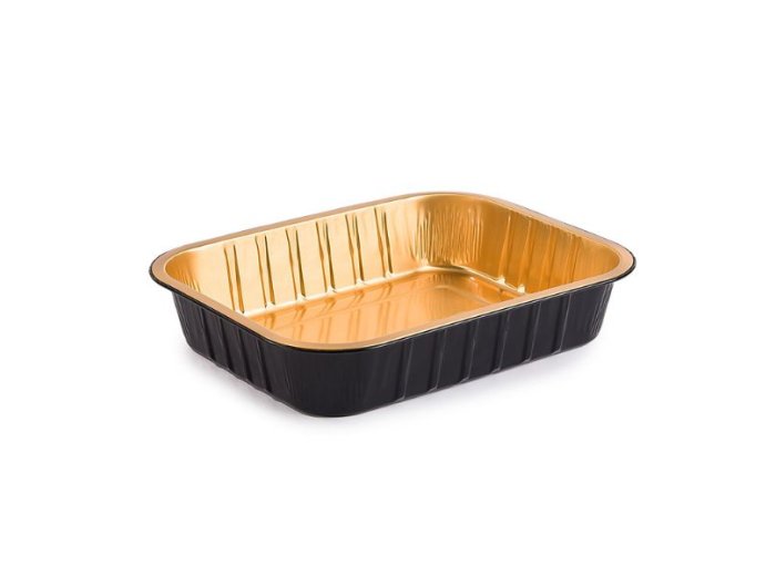 Vaschetta allum. 4porz laccato nero/oro