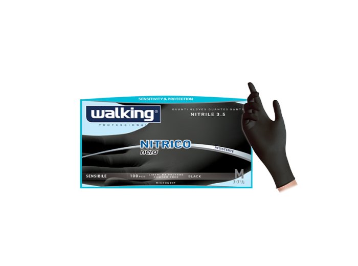 Guanti nitrile nero 100 pz/cf tg. m