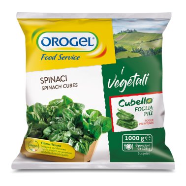 Spinaci cubo foglia più orogel