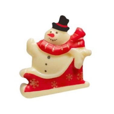 Pupazzi di neve con slitta choc bianco