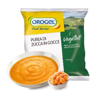 Purea di zucca in gocce orogel