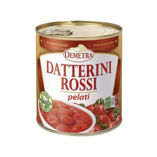 Pomodori datterini rossi pelati interi