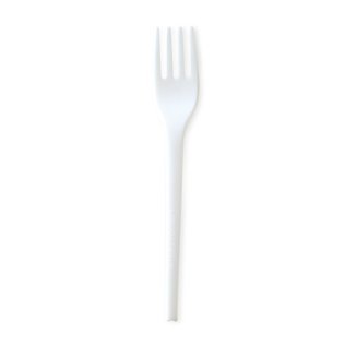 Forchetta bianca compostabile