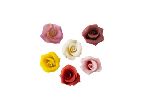 Rose in marzapane piccole assortite