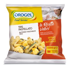 Tris di verdure pastellate orogel