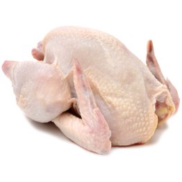 Pollo con testa e zampe allevato a terra