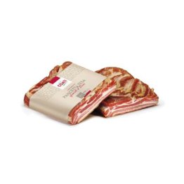 Pancetta tesa affumicata a metà coati