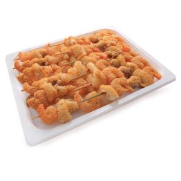 Spiedino calamaro e gambero crudo panato