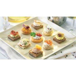 Tartine salate assortite vassoio canapè