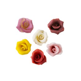 Rose in marzapane piccole assortite