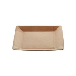 Piatto quadro 23x23 cartoncino marrone