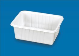 Vaschetta plastica bianca rett. 12.5x9cm