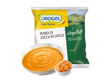 Purea di zucca in gocce orogel