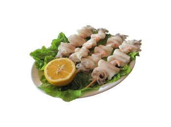 Spiedino calamaro e gambero crudo arg