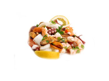 Insalata di mare gustosa secchio