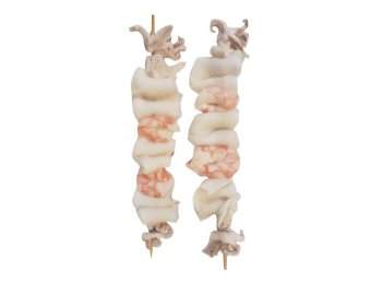 Spiedini calamari e gamberi