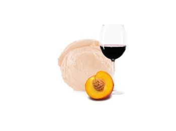 Sorbetto alla pesca e vino passito