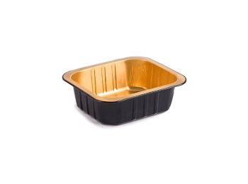 Vaschetta allum. 1porz laccato nero/oro