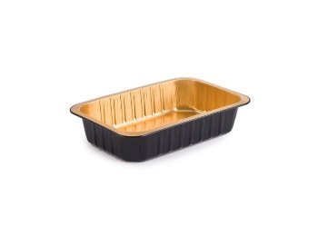 Vaschetta allum. 2porz laccato nero/oro